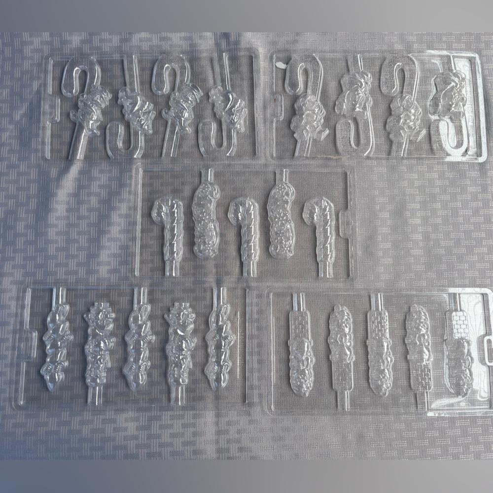 Vintage Clear Plastic Candy Melt Molds For Pretzels And Candy Canes